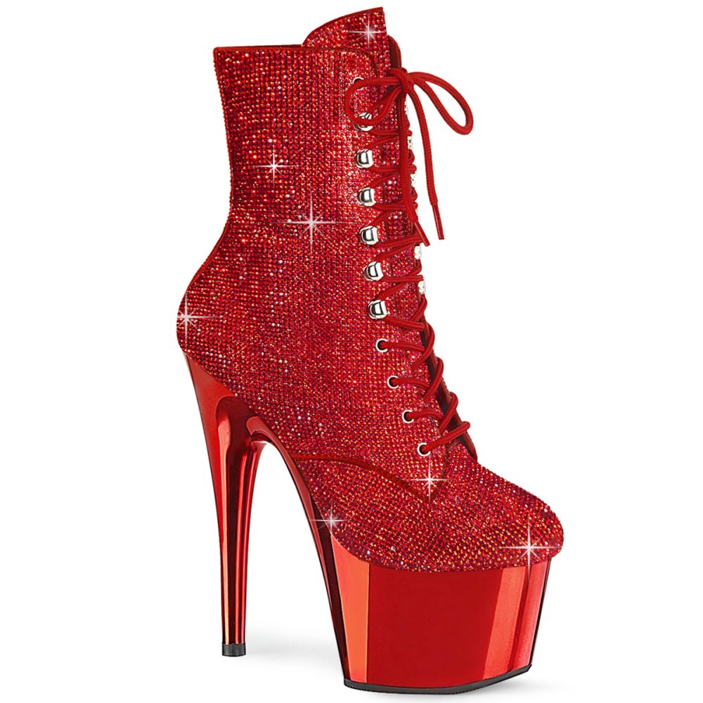 Pleaser - ADORE-1020CHRS Plateau Laarzen - Rood